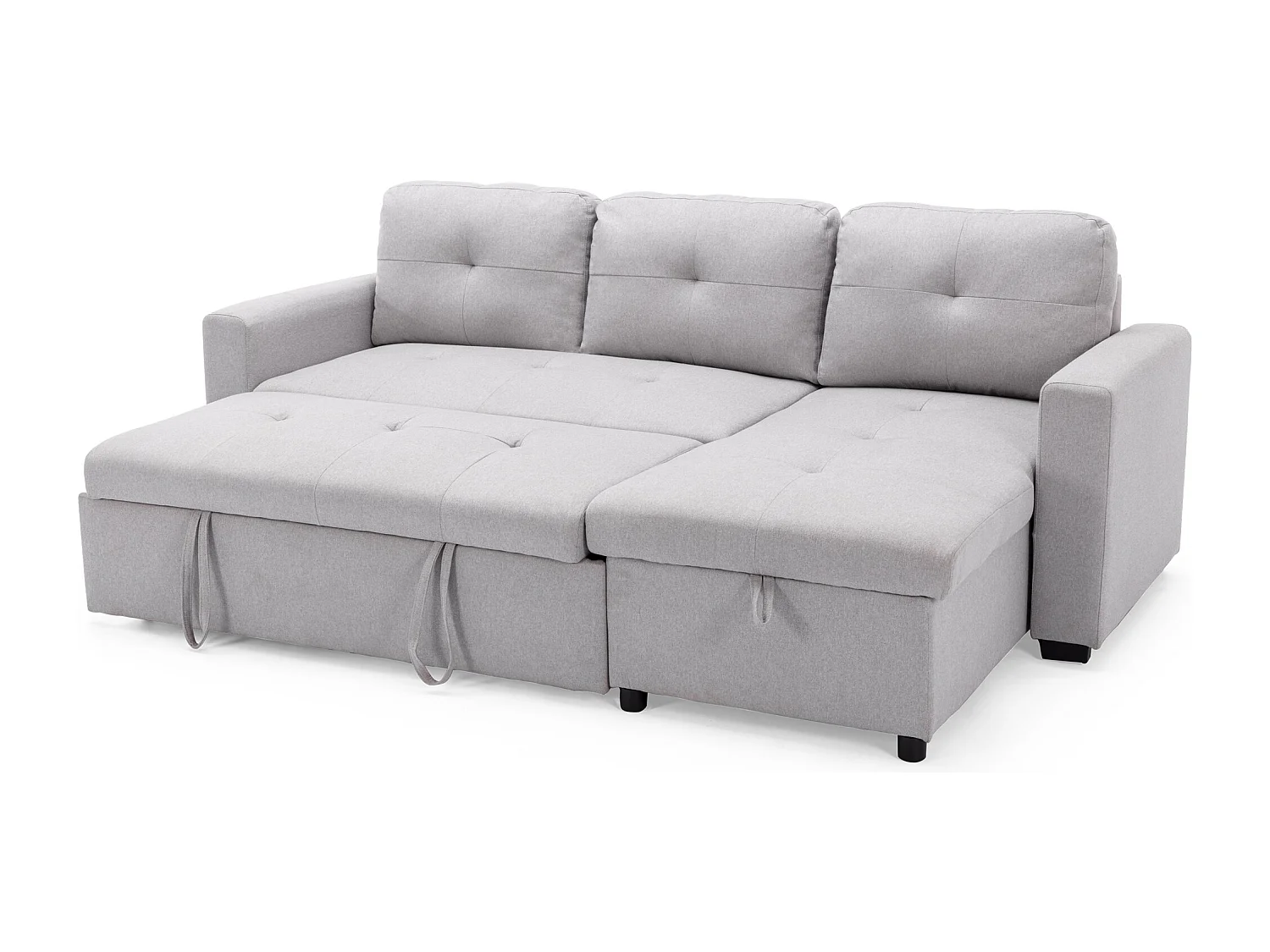 Newport Fabric Corner 3 Seater Sofa Bed w Storage Left or Right Side