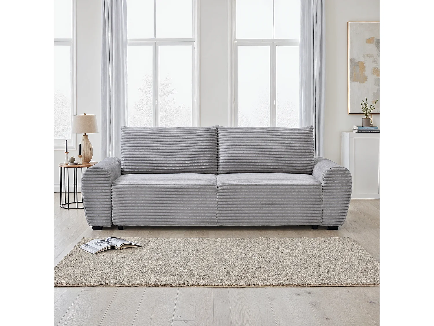 Freya 3 Seater Pull Out Jumbo Cord Sofa Bed