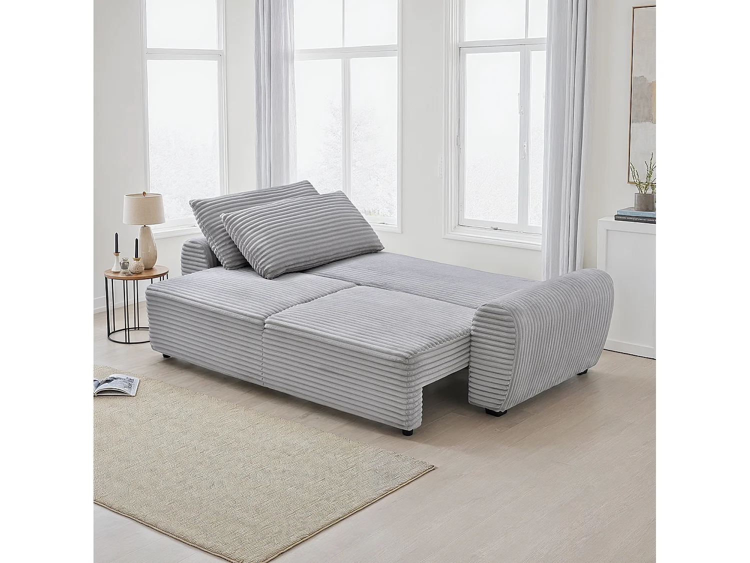 Freya 3 Seater Pull Out Jumbo Cord Sofa Bed