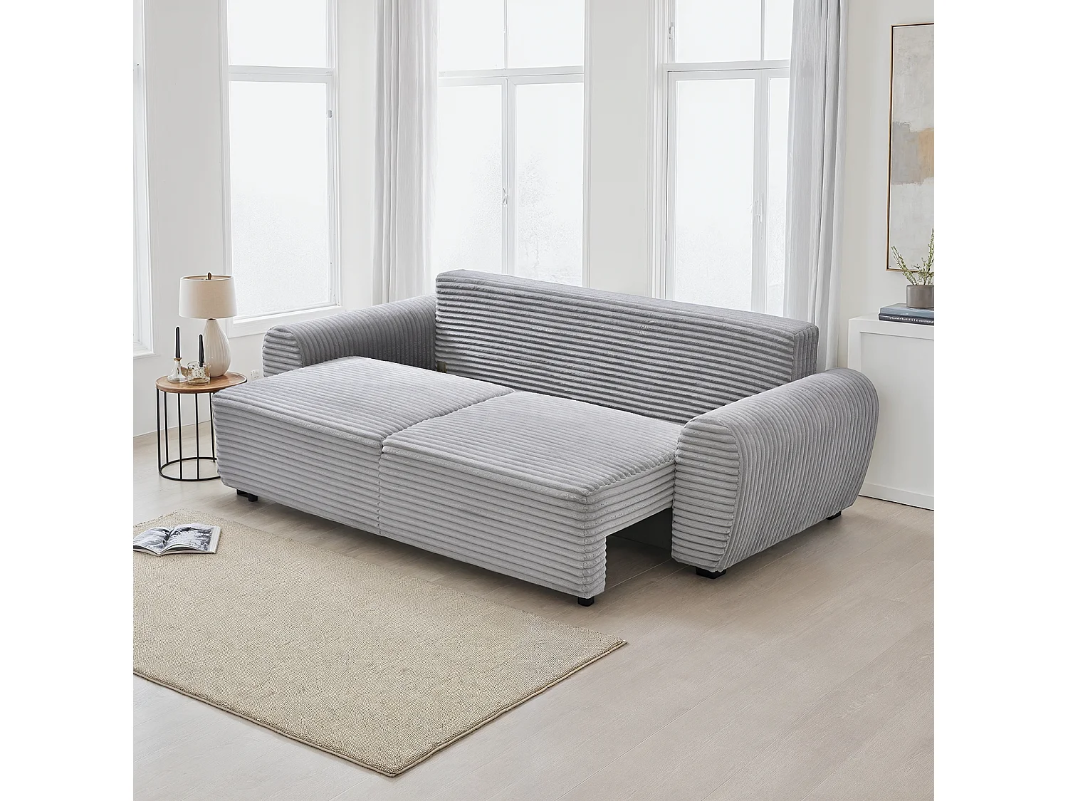 Freya 3 Seater Pull Out Jumbo Cord Sofa Bed