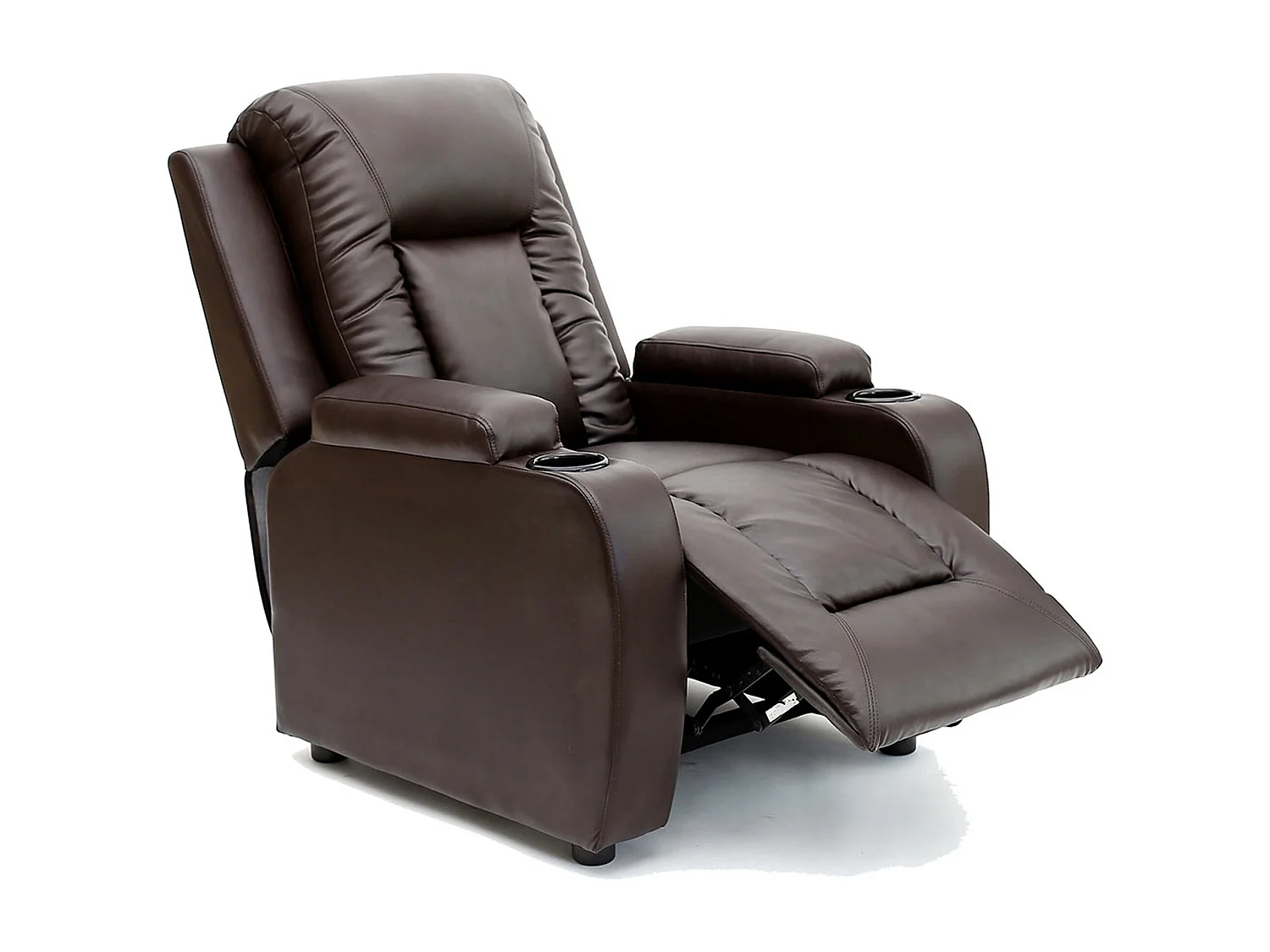 Oscar Pushback Recliner Bonded Leather w Cupholders Chair