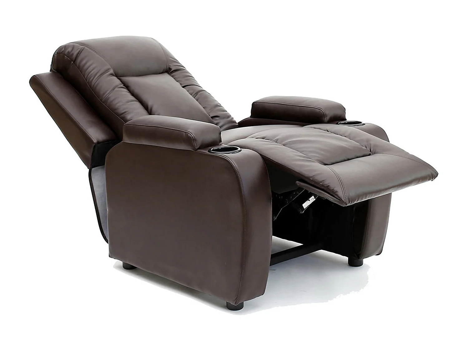 Oscar Pushback Recliner Bonded Leather w Cupholders Chair