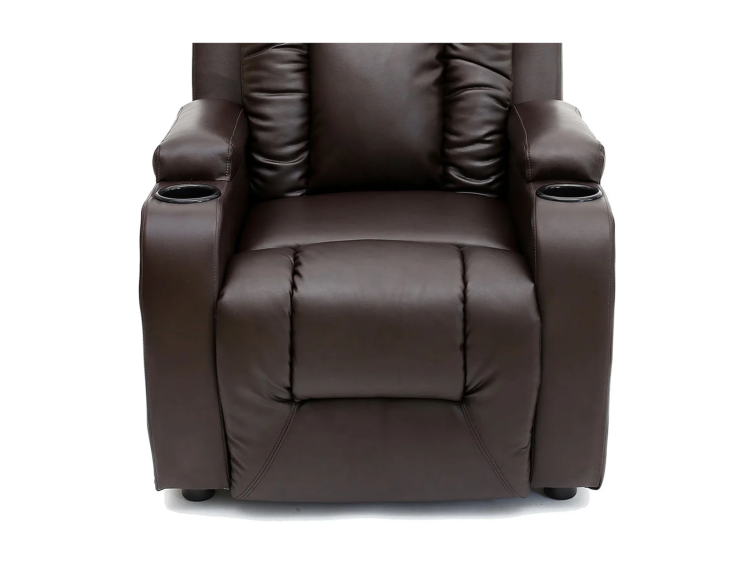 Oscar Pushback Recliner Bonded Leather w Cupholders Chair