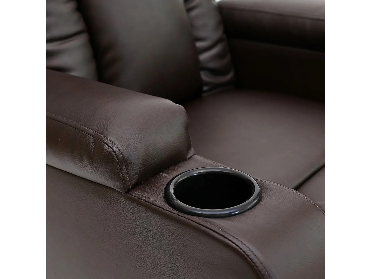 Oscar Pushback Recliner Bonded Leather w Cupholders Chair