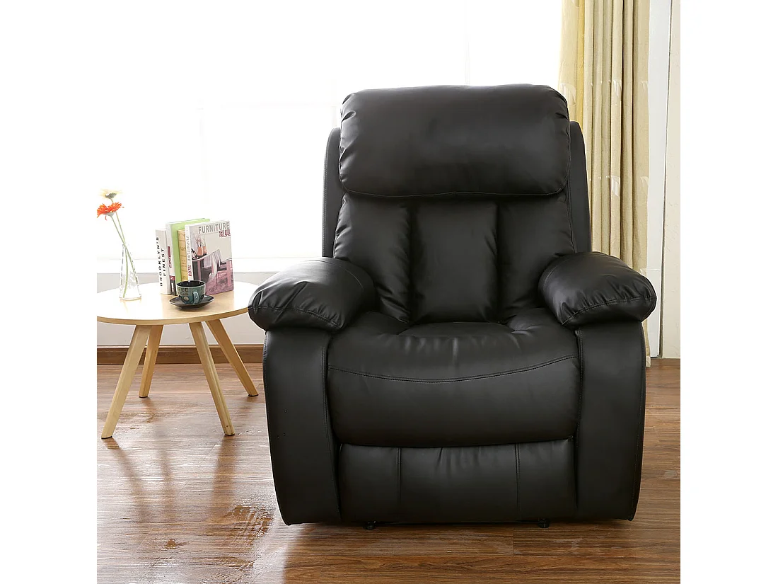 Chester Bonded Leather Manual Recliner Chair with Heat And Massage