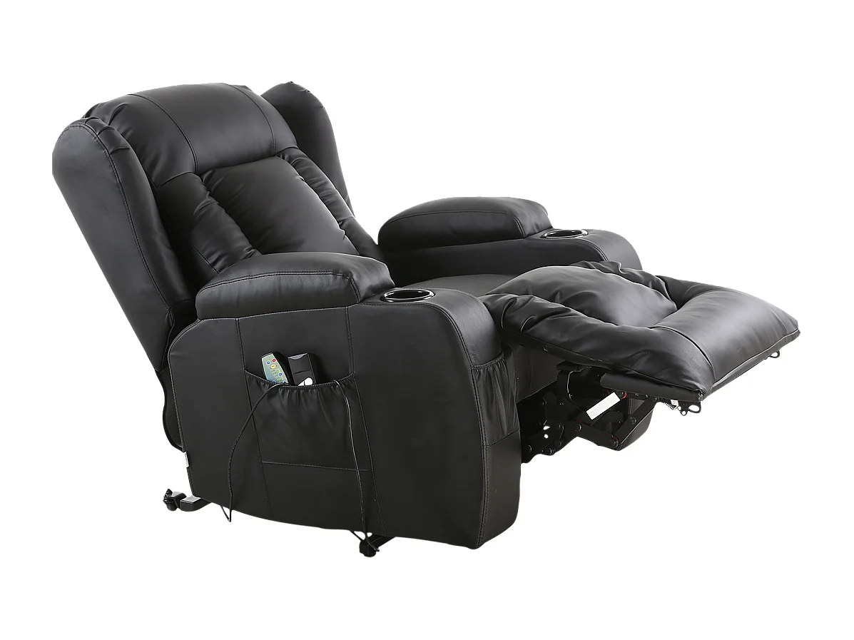 Caesar Single Motor Rise Recliner Bonded Leather Heat & Massage Chair