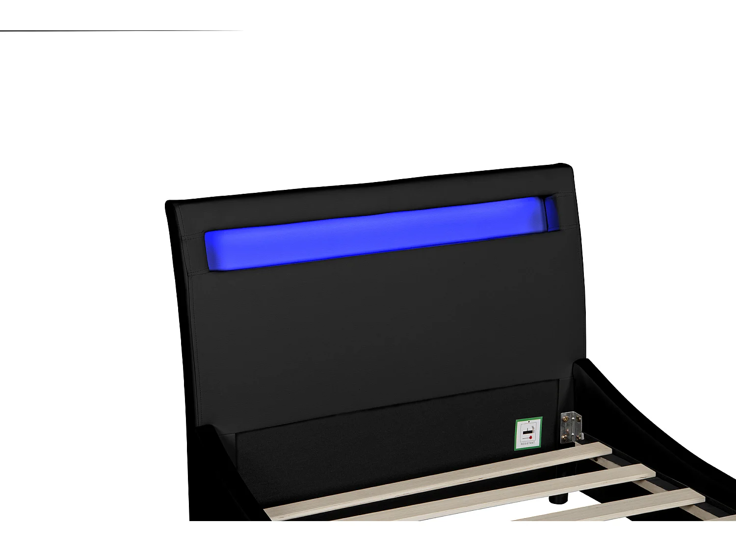 Orion LED Lights Headboard Gaming Style Faux Leather Bed Frame
