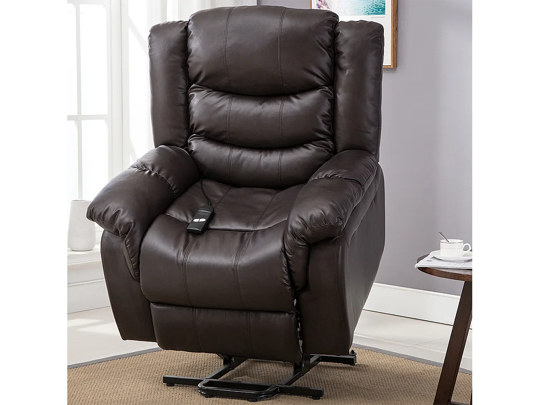 Seattle Electric Single Motor Rise Recliner Bonded Leather Chair