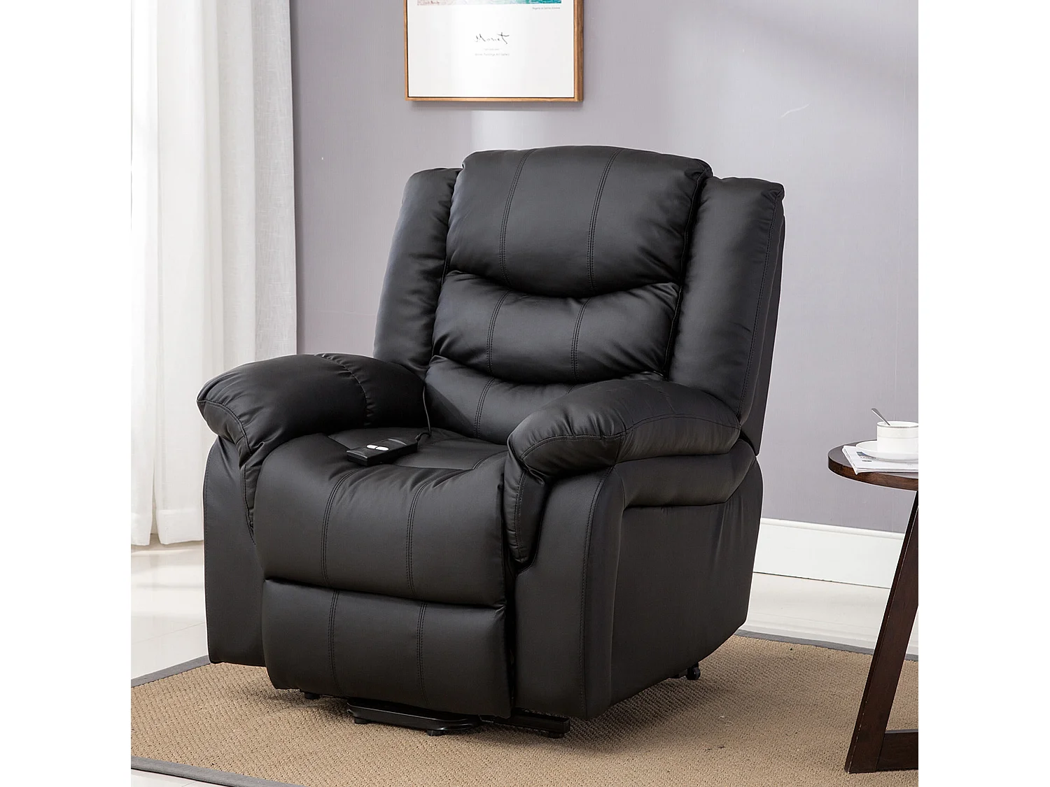 Seattle Electric Single Motor Rise Recliner Bonded Leather Chair