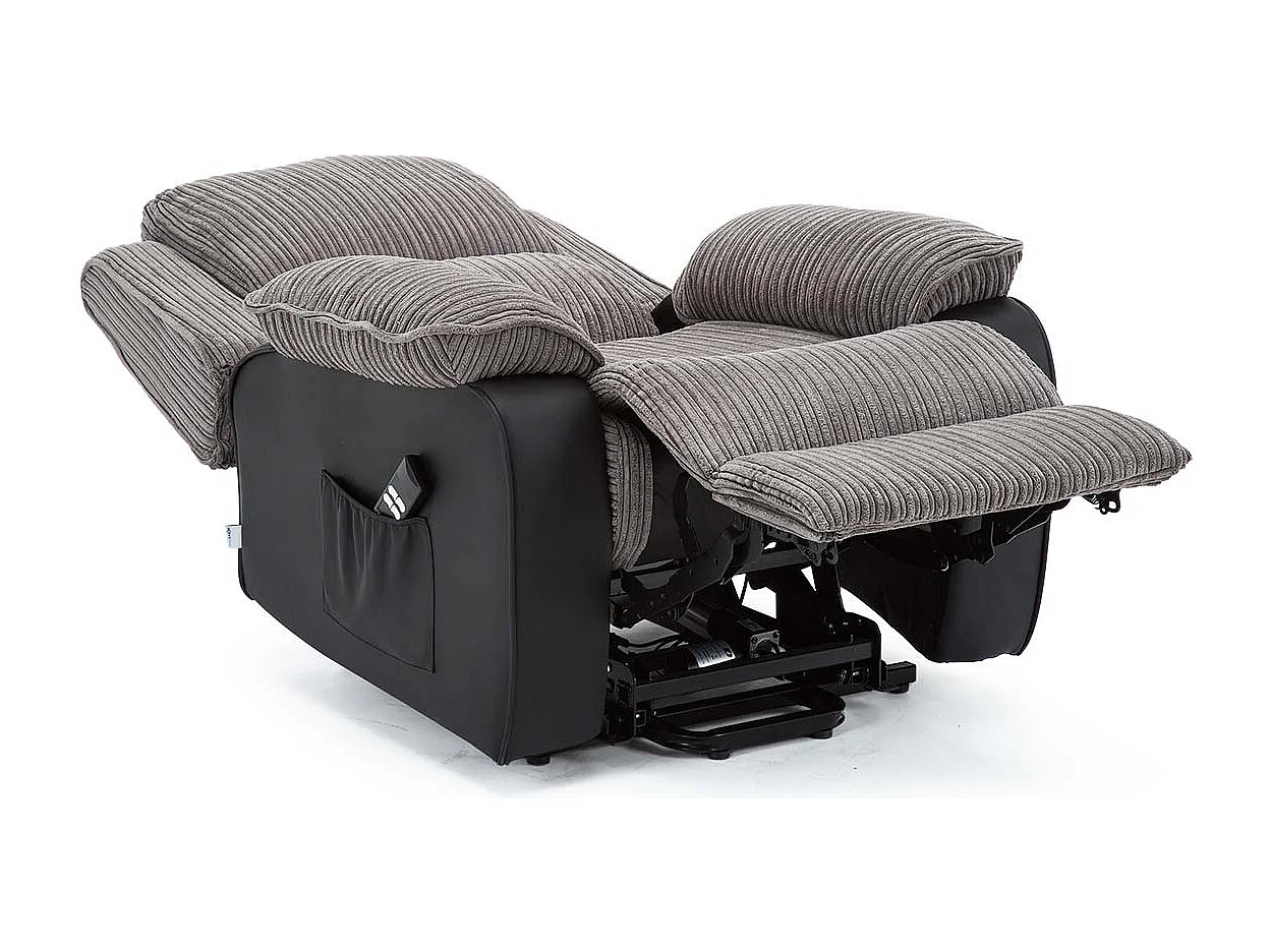 Postana Single Motor Electric Rise Recliner Jumbo Cord Fabric Chair