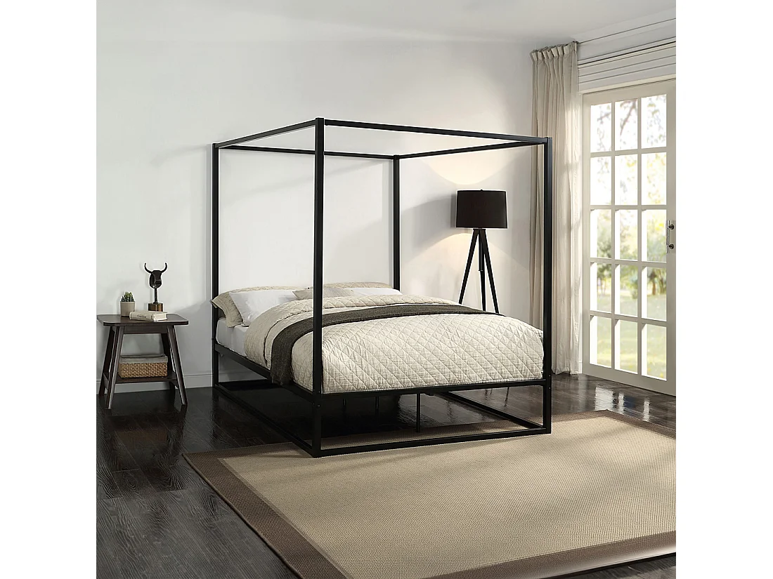 Ashwell Modern Four 4 Poster Metal Bed Frame