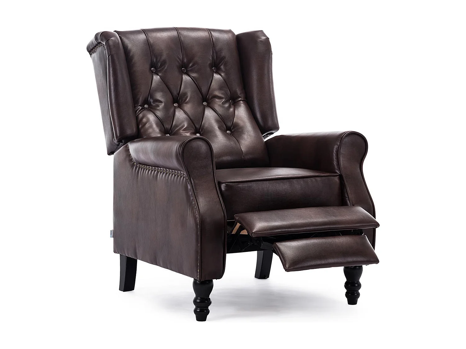 Althorpe Wing Back Recliner Button Back Fireside Leather Chair
