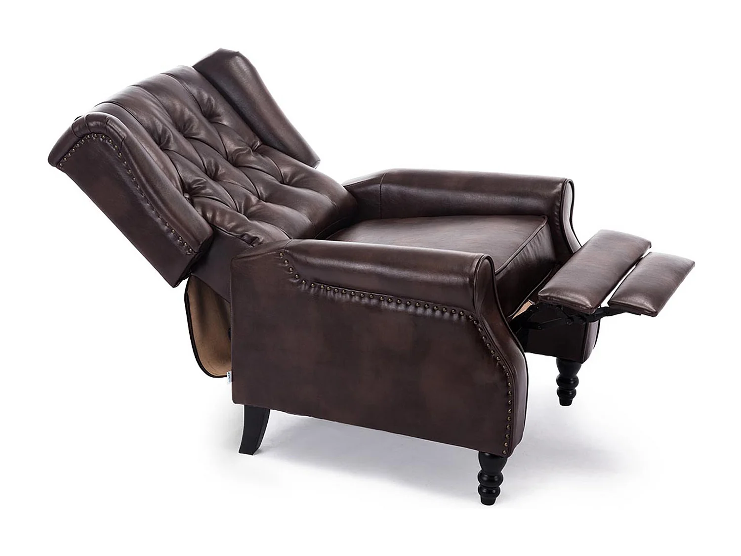 Althorpe Wing Back Recliner Button Back Fireside Leather Chair