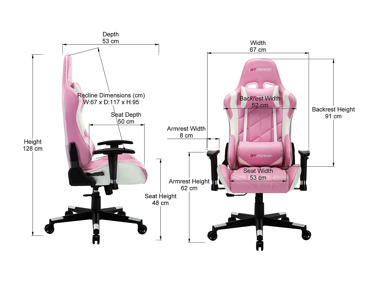 Pro GT Reclining Sports Racing Office Desk Faux Leather Gaming Chair