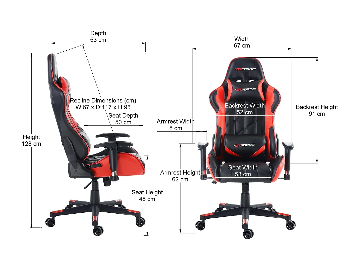 Pro GT Reclining Sports Racing Office Desk Faux Leather Gaming Chair