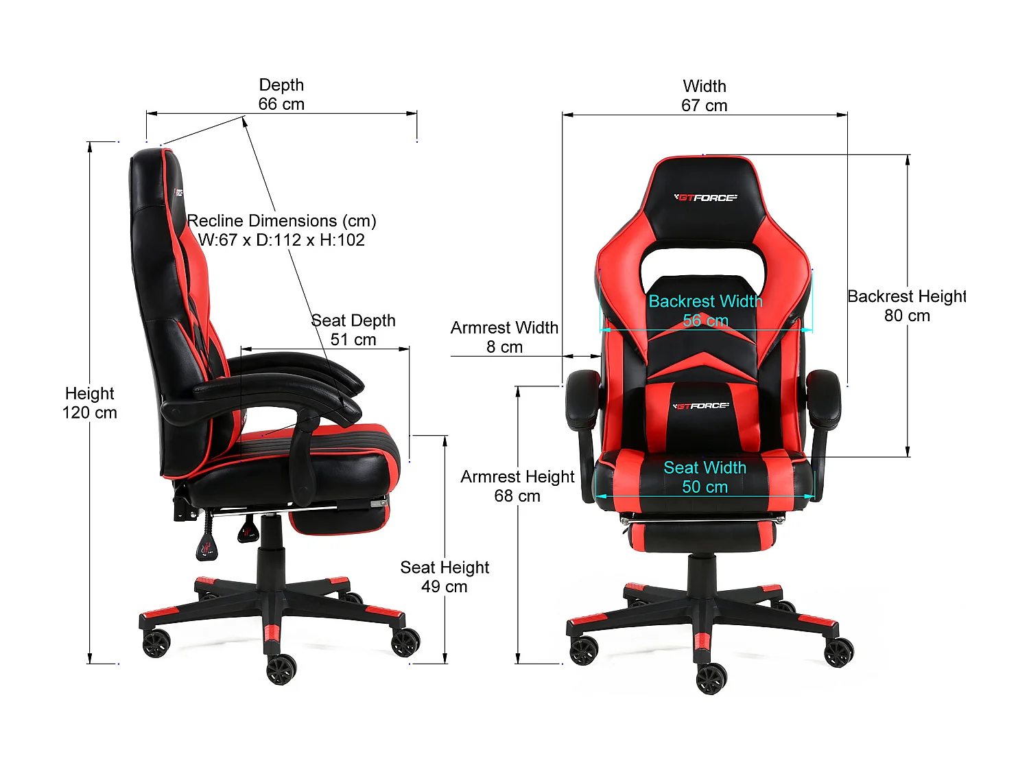 Turbo Reclining Sports Racing Office Desk Faux Leather Gaming Chair
