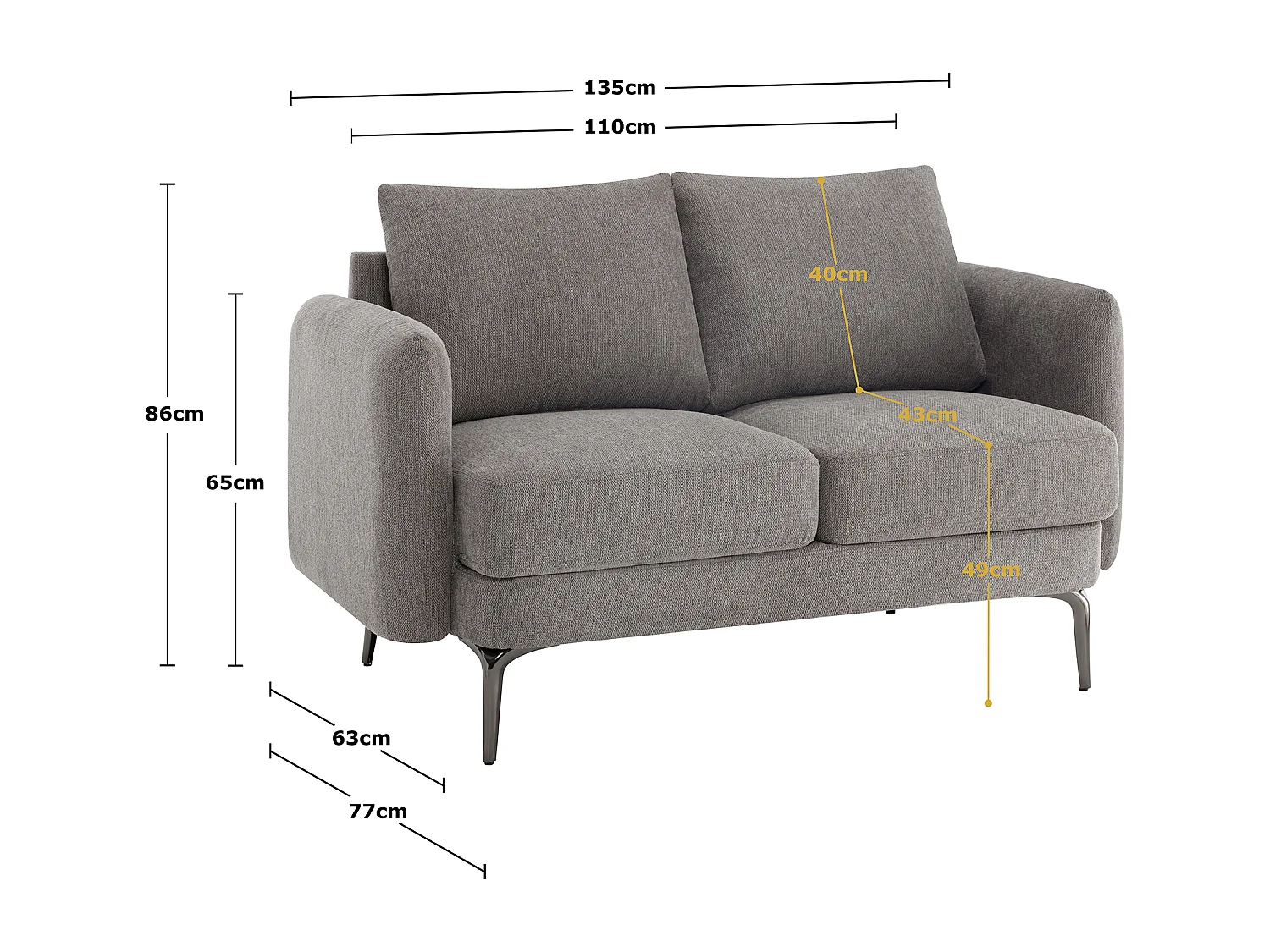 Sofia 2 Seater Fabric Sofa