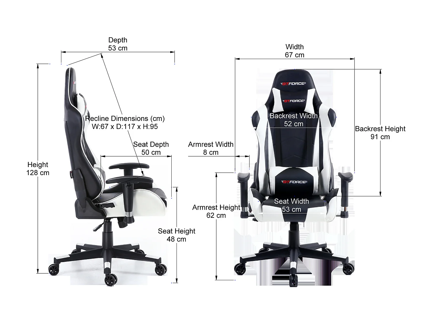Pro FX Reclining Sports Racing Office Desk Faux Leather Gaming Chair