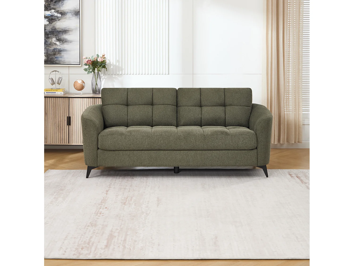 Solna 3 Seater Scandi Style Fabric Living Room Sofa