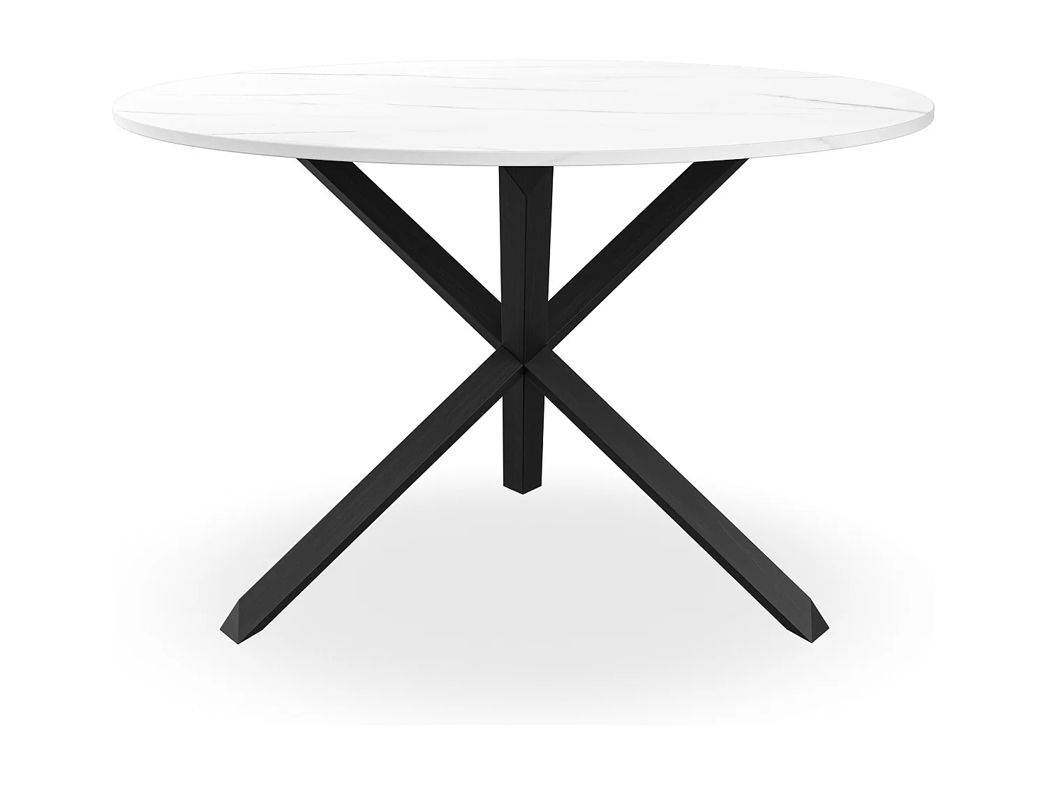 Malvern Round Dining Table 4-6 Seater w Solid Black Oak Legs