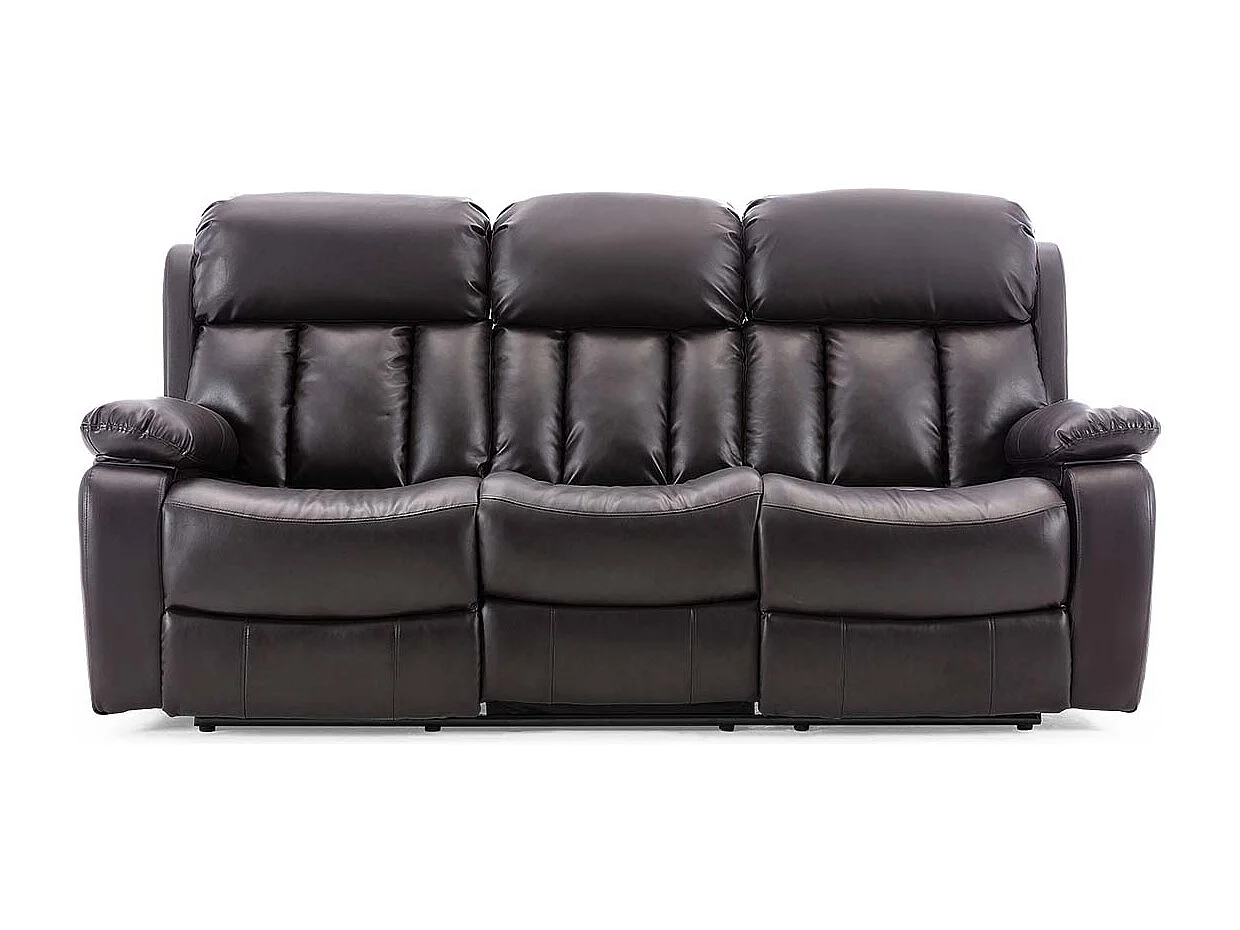Chester 3 Seater Electric High Back Bonded Leather Recliner Sofa