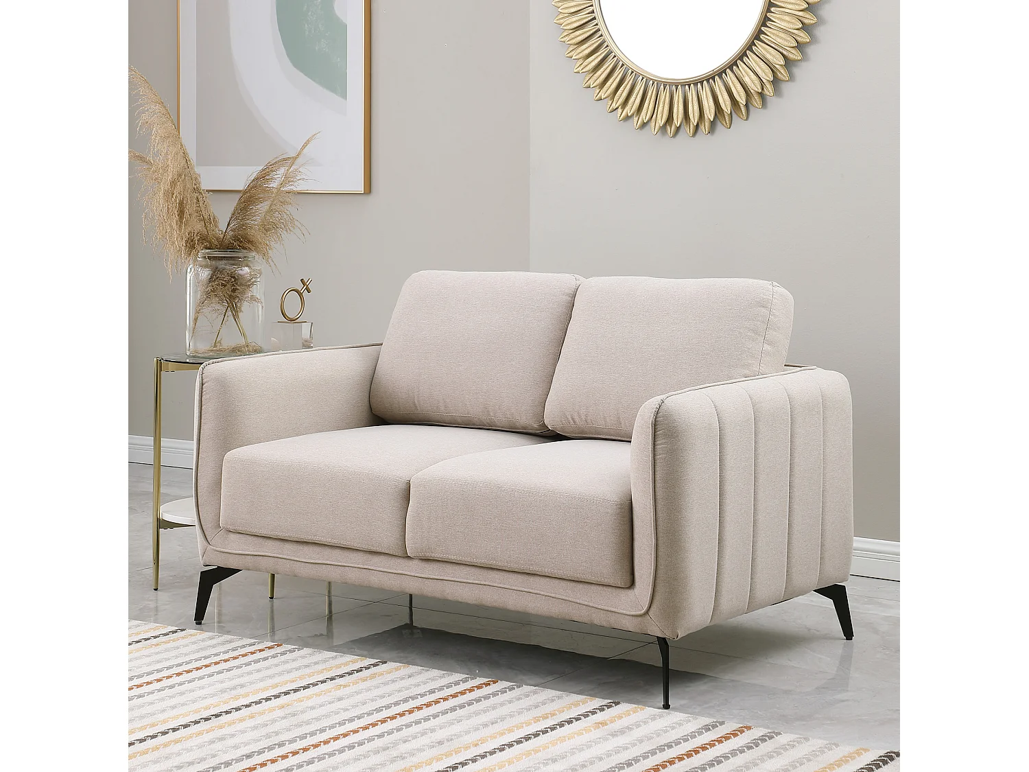 Oslo Modern Scandi Style Fabric Living Room 2 Seater Sofa