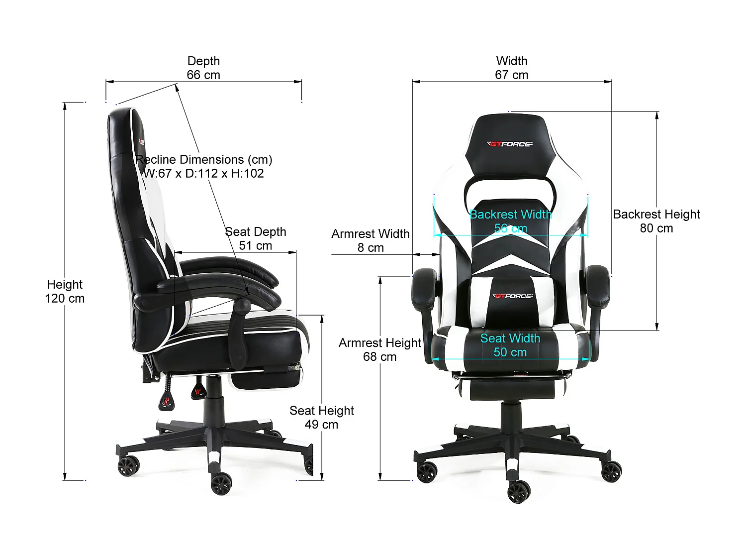 Turbo Reclining Sports Racing Office Desk Faux Leather Gaming Chair