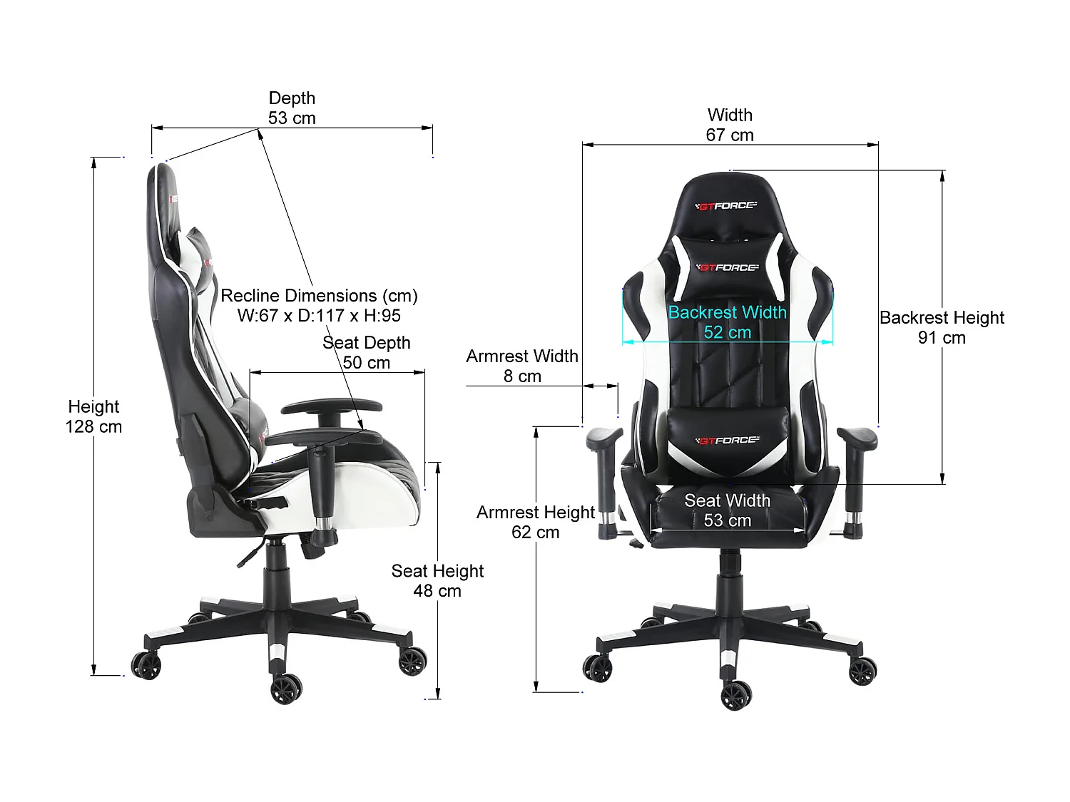 Pro GT Reclining Sports Racing Office Desk Faux Leather Gaming Chair