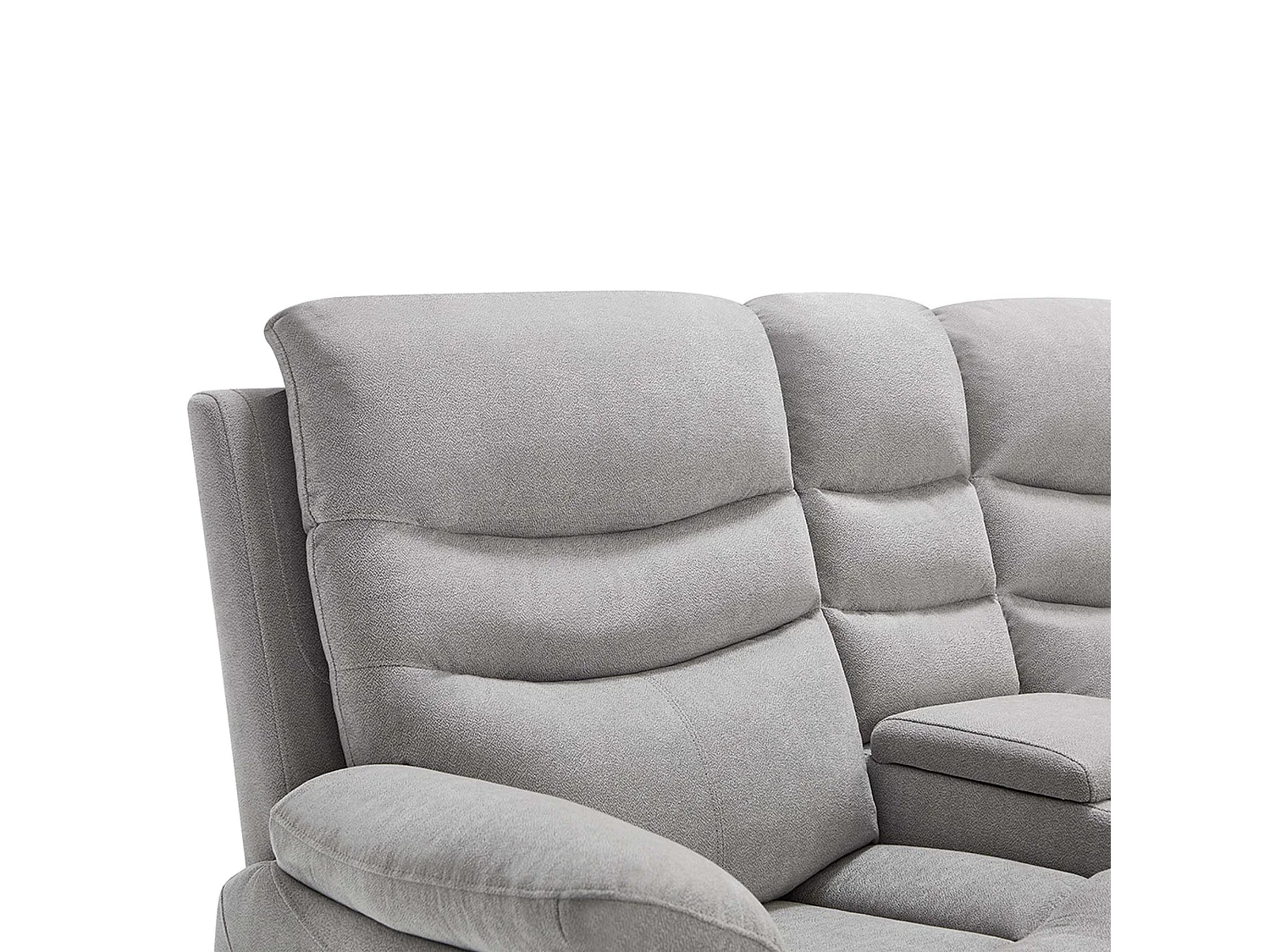 Avon Chaise Manual Recliner Fabric Sofa with Drinks Console