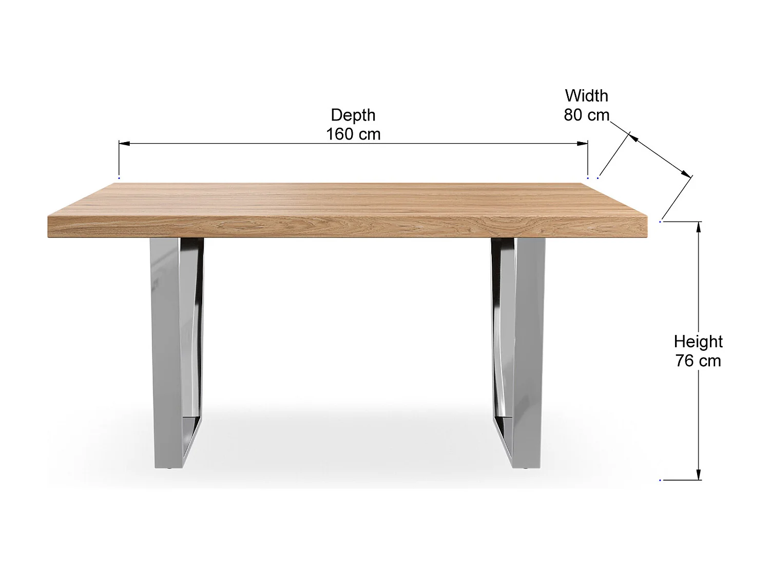 Aria 4-6 Seater Dining Table w Chrome Legs