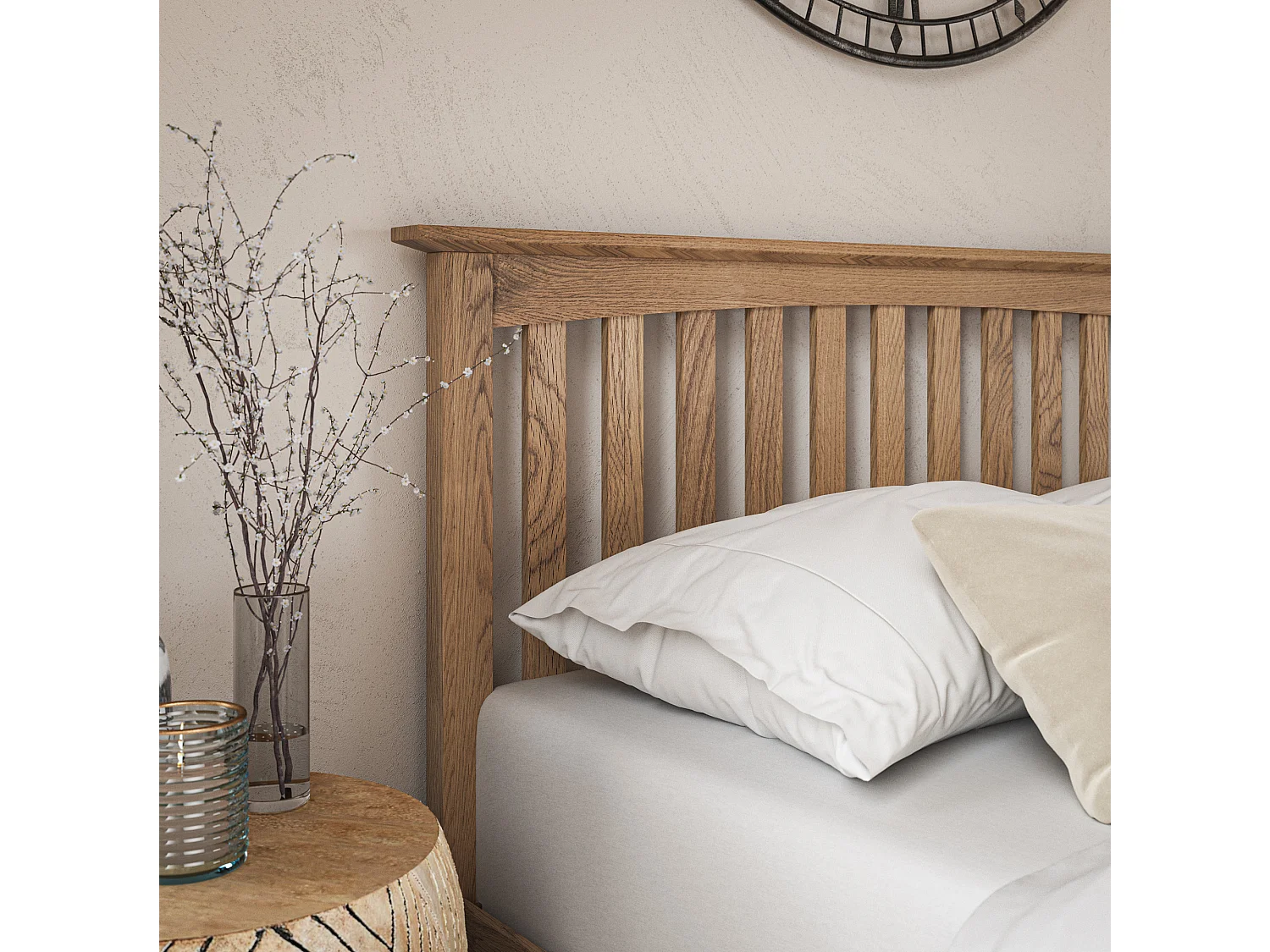 Dunkeld Solid Wooden Oak Low Footboard Shaker Style Bed Frame