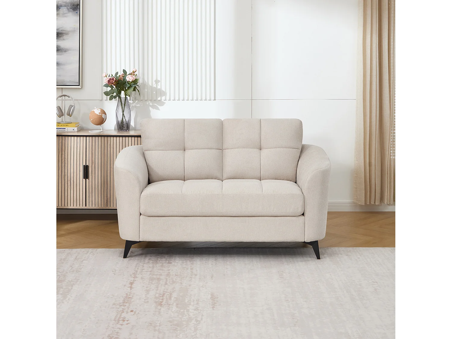 Solna 2 Seater Scandi Style Fabric Living Room Sofa