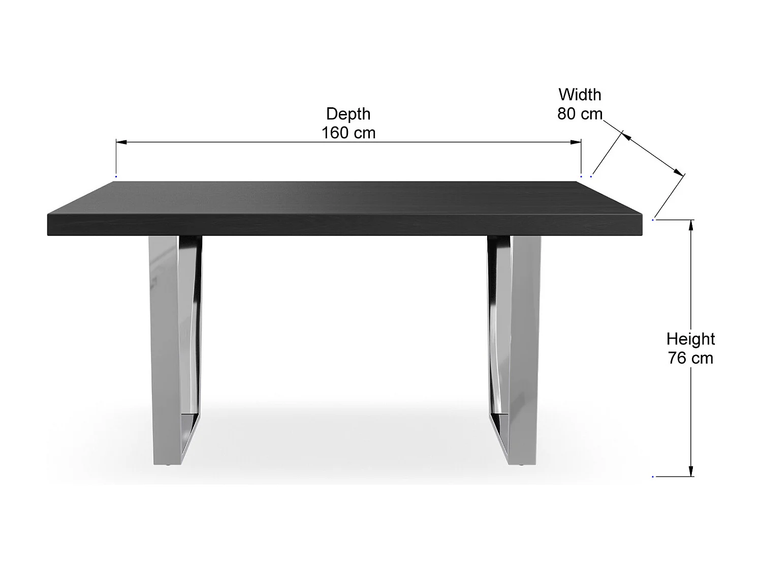 Aria 4-6 Seater Dining Table w Chrome Legs