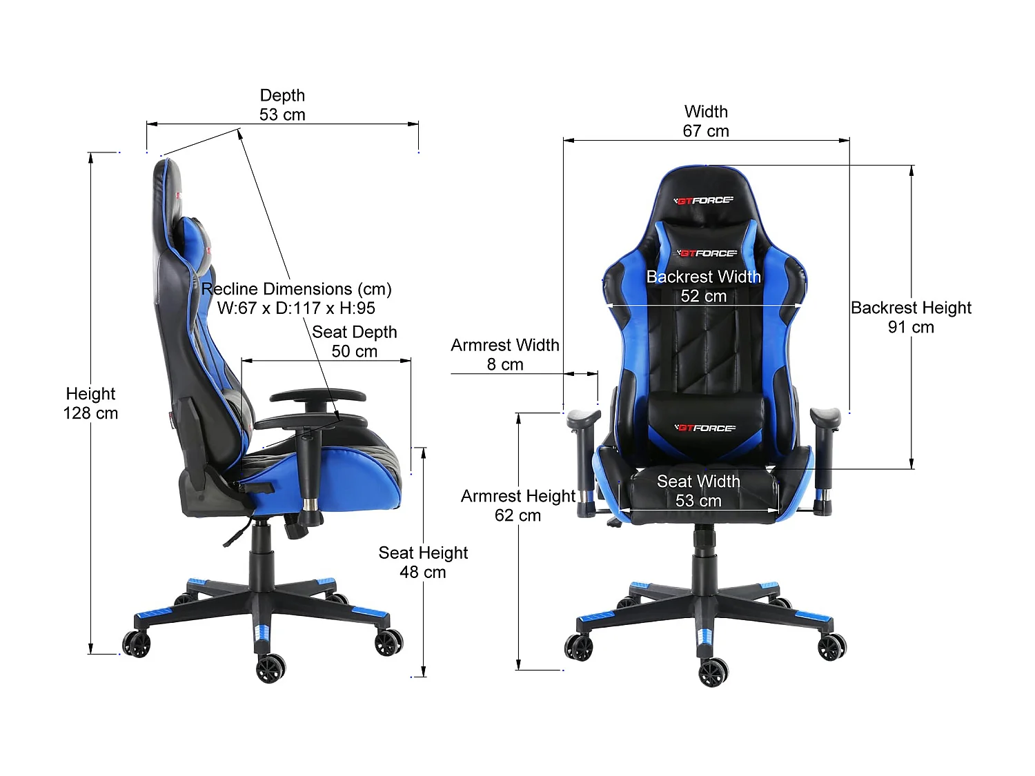 Pro GT Reclining Sports Racing Office Desk Faux Leather Gaming Chair