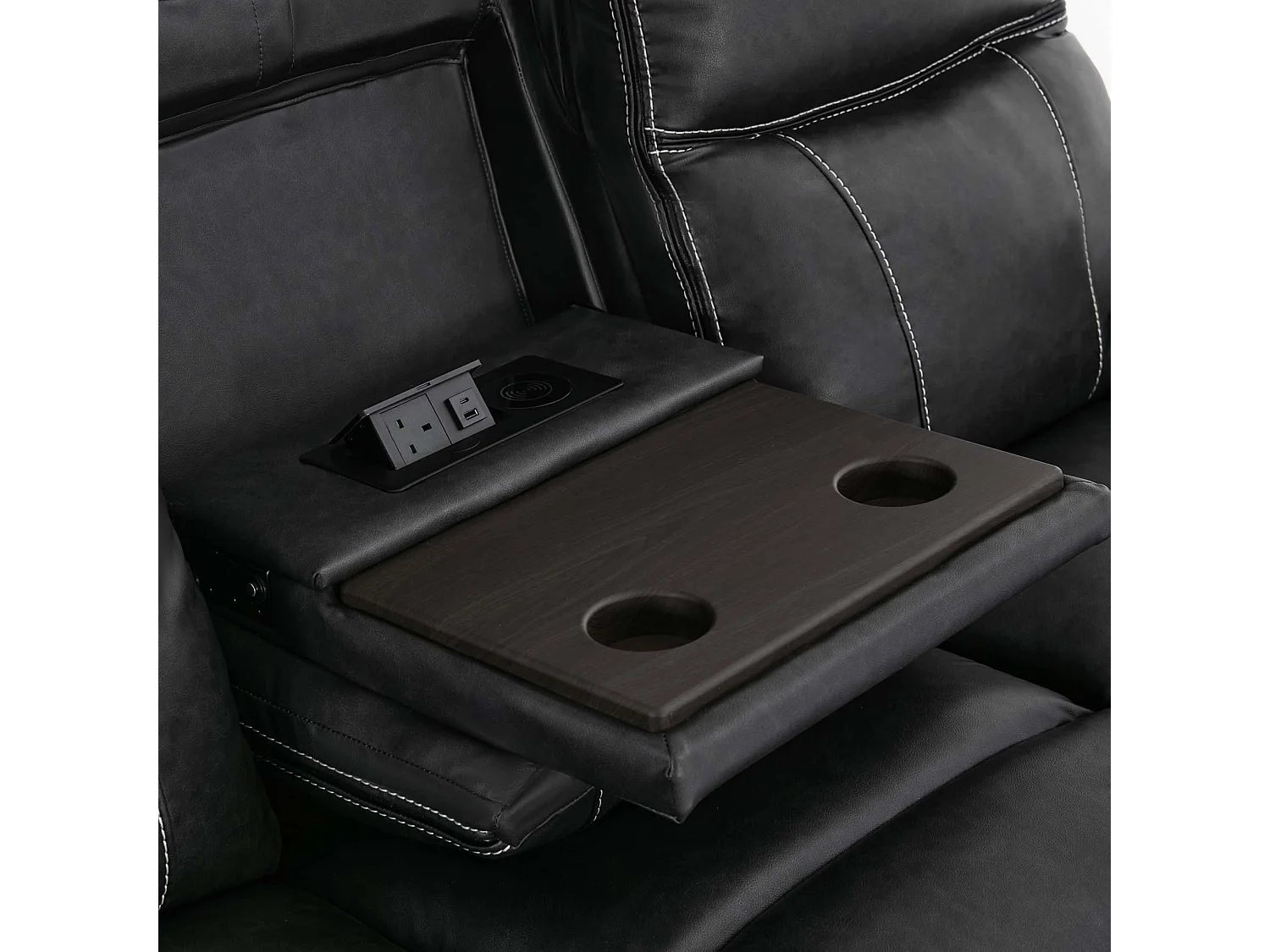 Vinson Electric Recliner 3 Seater Sofa Air Leather With USB-C Charging