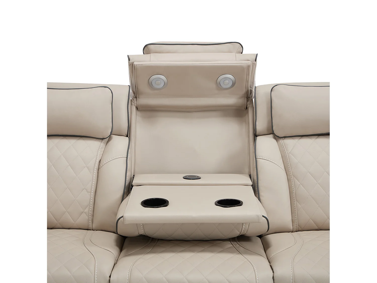 Capri Electric Recliner 3 Seater Sofa - Drinks Tray, Wireless Charging