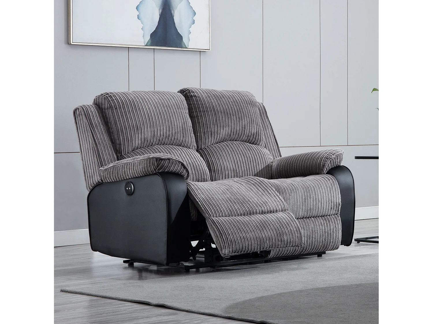 Postana 2 Seater Electric High Back Jumbo Cord Fabric Recliner Sofa