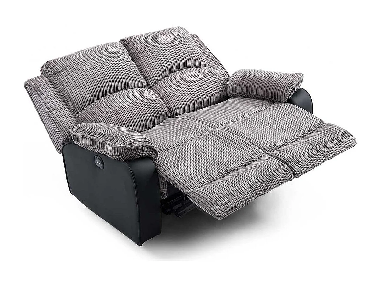 Postana 2 Seater Electric High Back Jumbo Cord Fabric Recliner Sofa