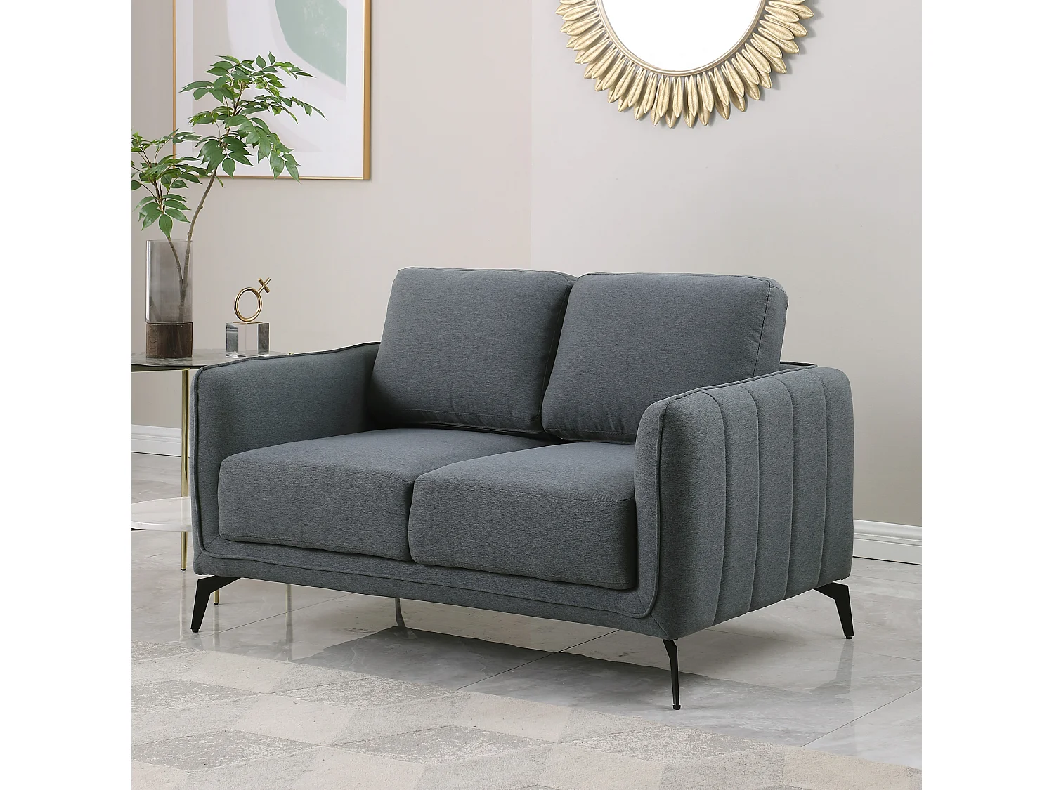 Oslo Modern Scandi Style Fabric Living Room 2 Seater Sofa