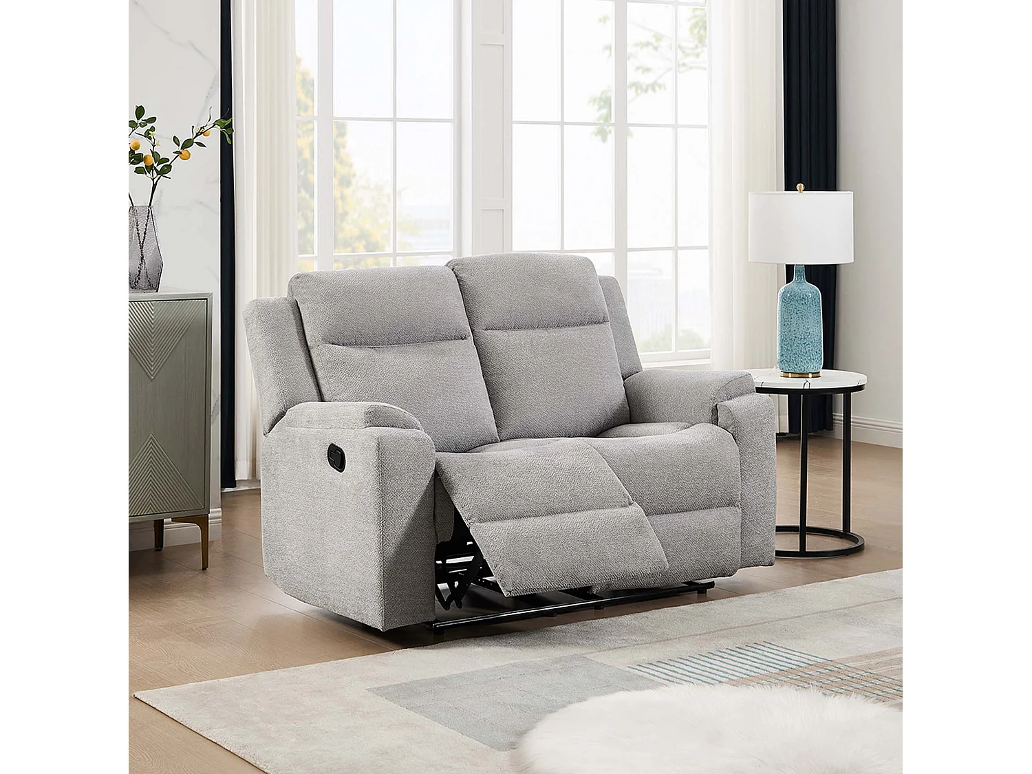 Orka 2 Seater Fabric Manual Recliner Sofa