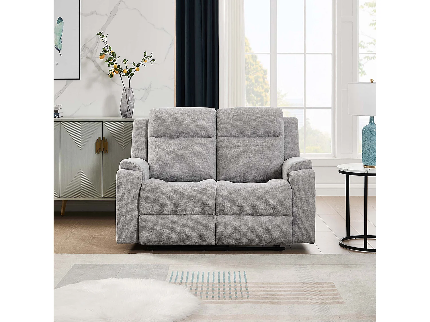 Orka 2 Seater Fabric Manual Recliner Sofa