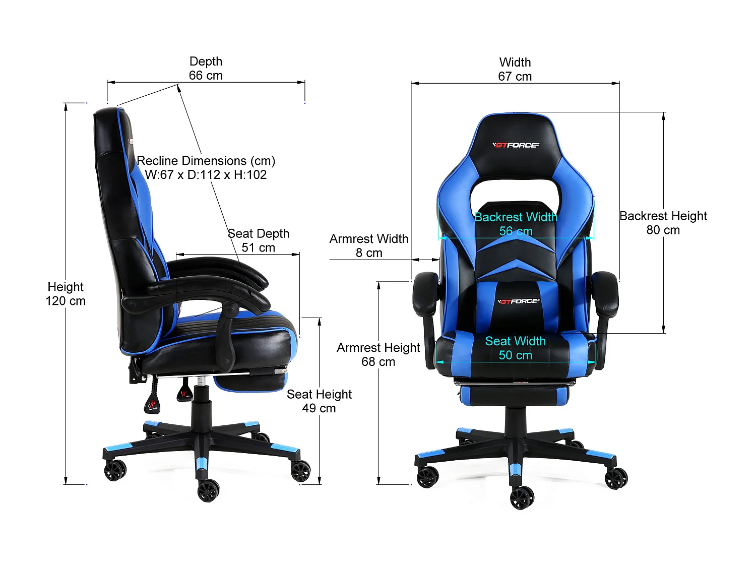 Turbo Reclining Sports Racing Office Desk Faux Leather Gaming Chair