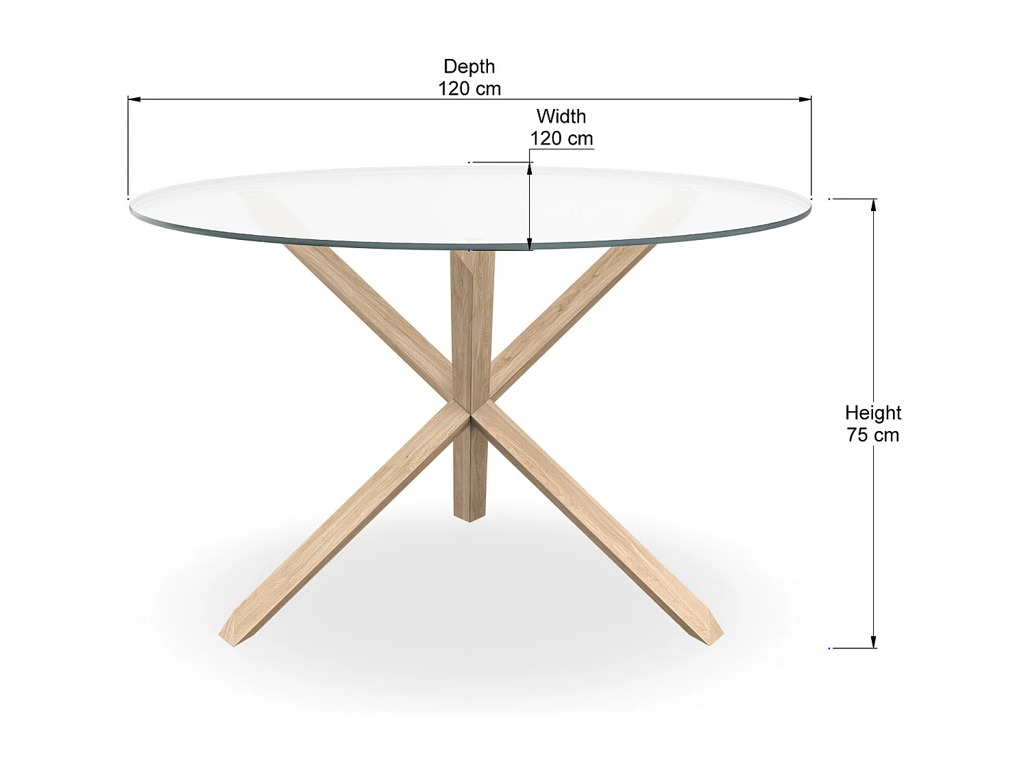 Malvern Round Dining Table 4-6 Seater w Solid Oak Legs