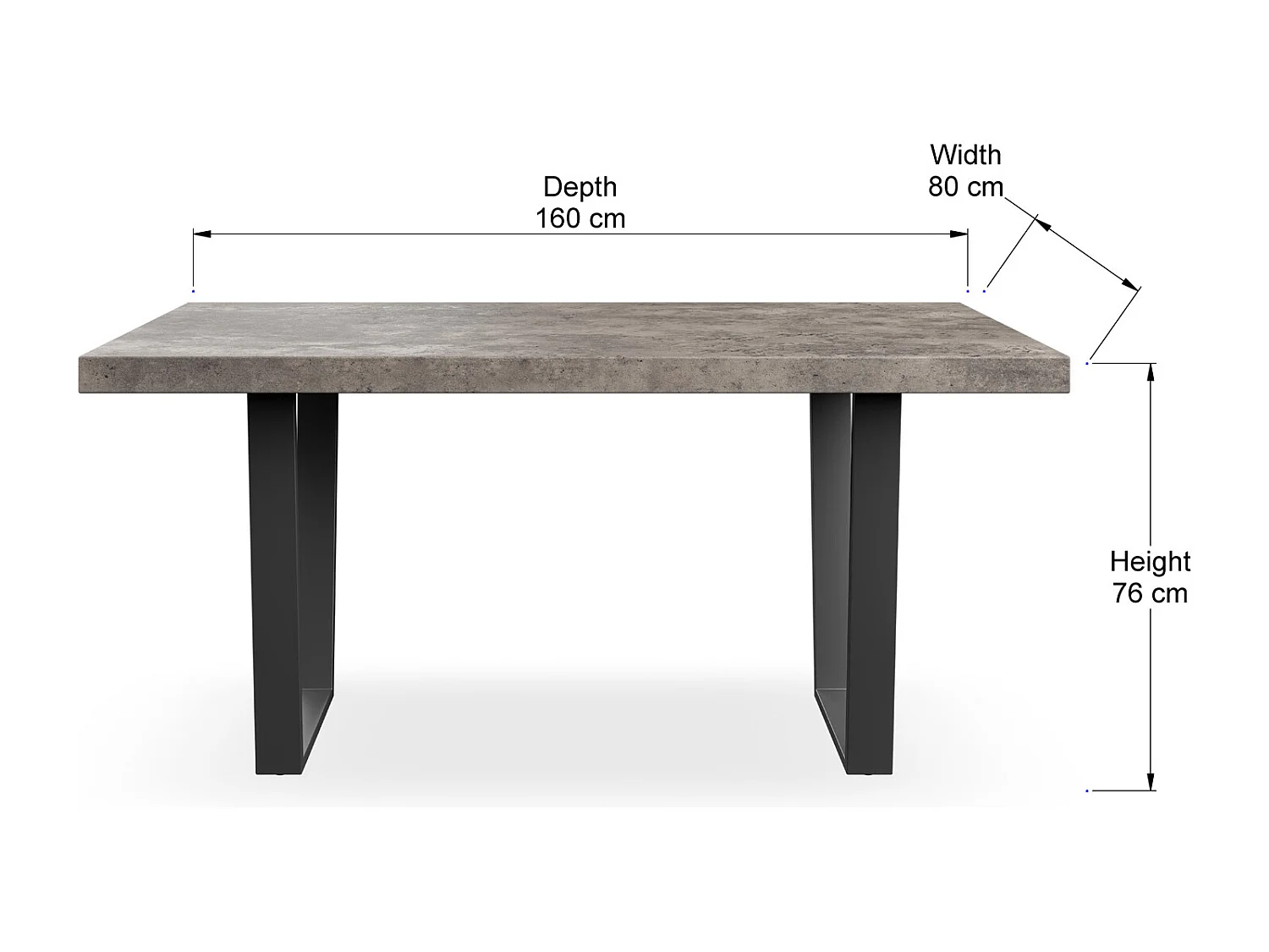Aria 4-6 Seater Dining Table w Black Legs
