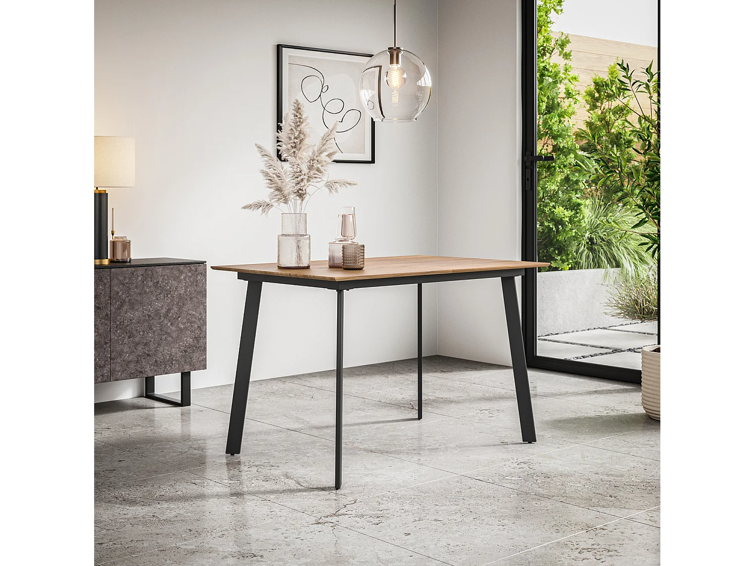 Haydon Extending Dining Table 4-6 Seater w Black Legs