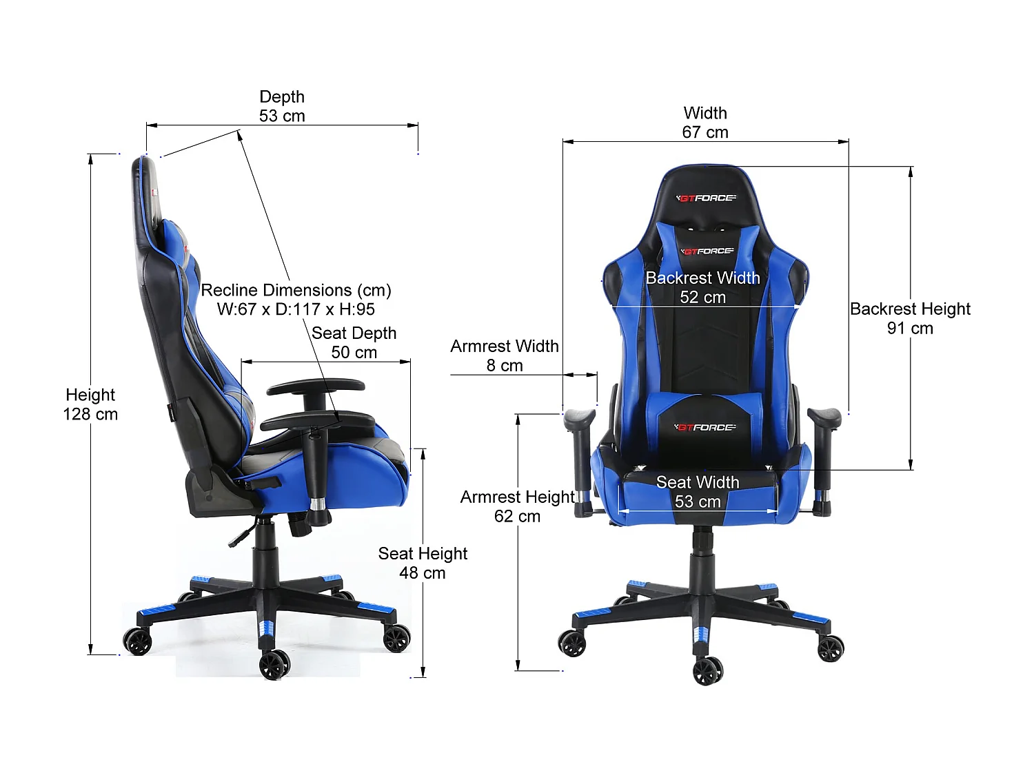 Pro FX Reclining Sports Racing Office Desk Faux Leather Gaming Chair