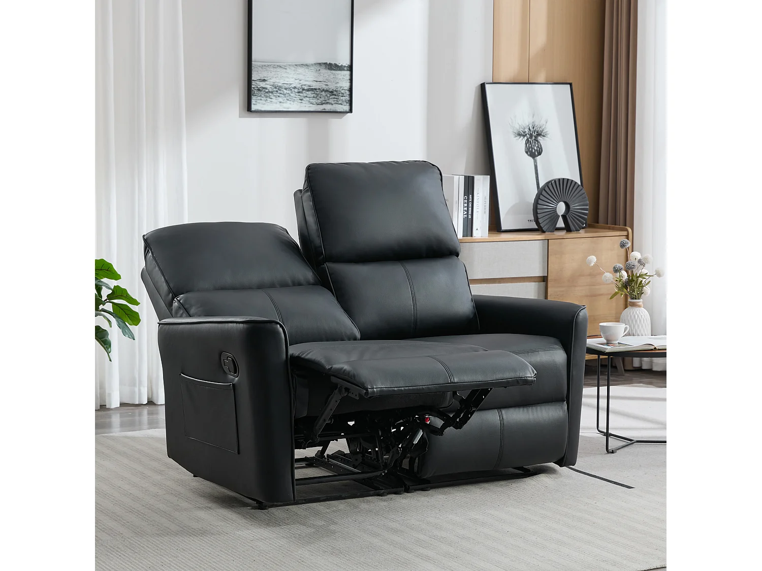 Madrid 2 Seater Manual Air Leather Recliner Sofa