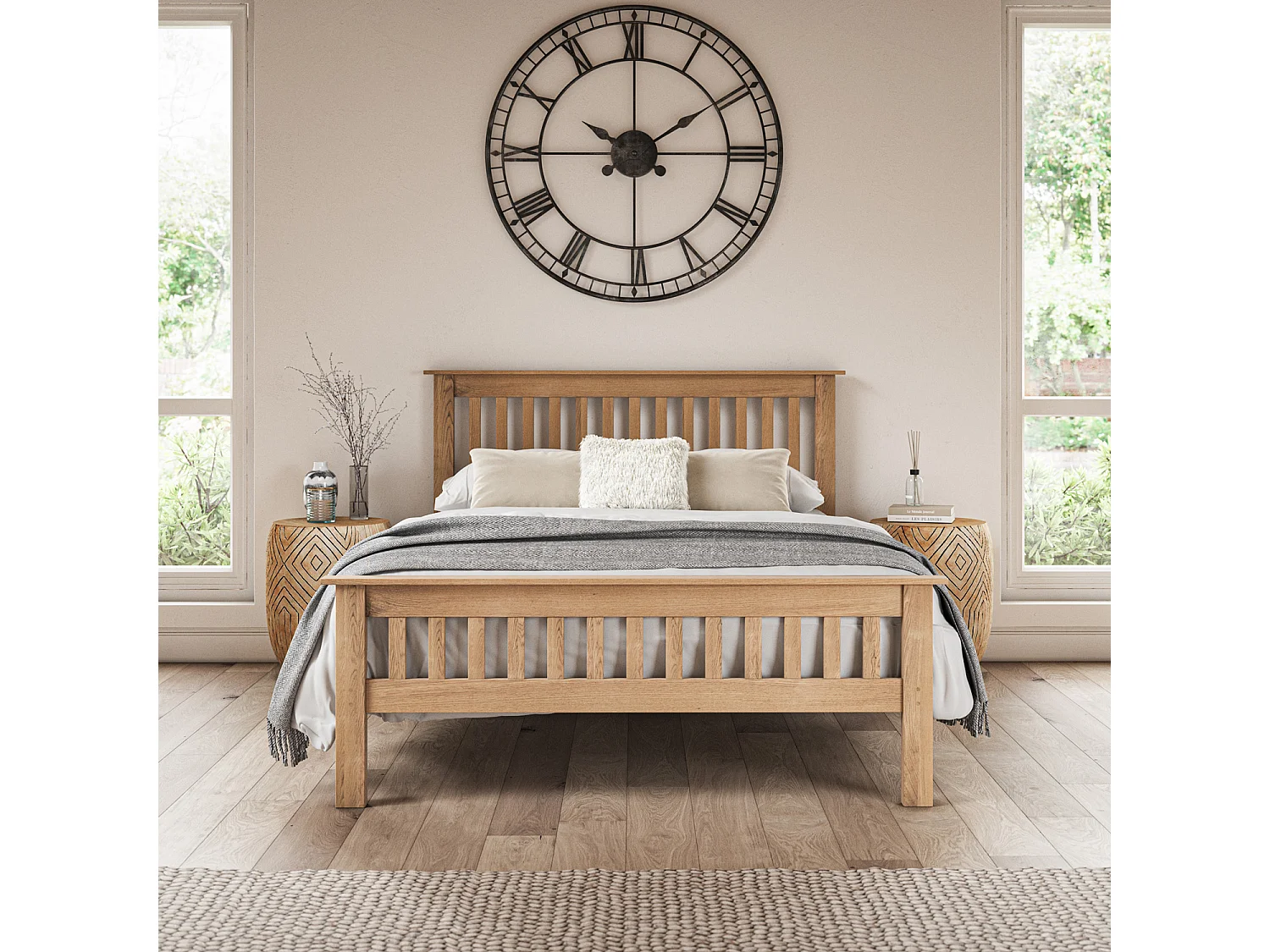 Pitlochry Solid Wooden Oak Shaker Style Bed Frame
