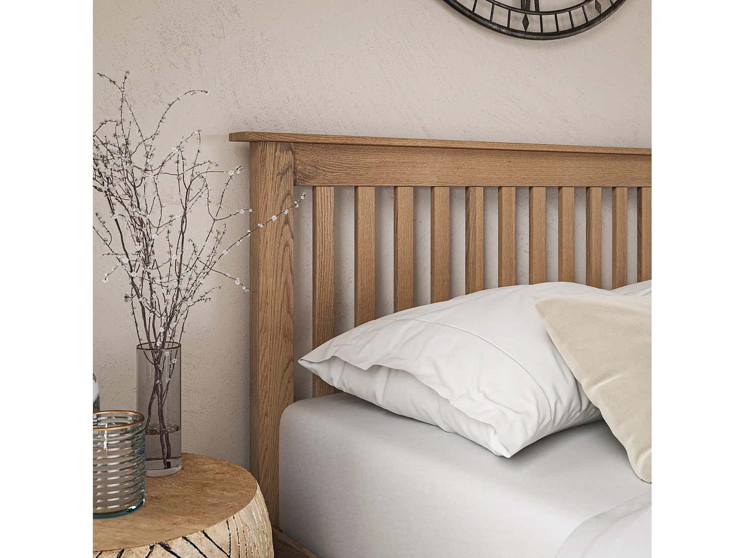 Pitlochry Solid Wooden Oak Shaker Style Bed Frame