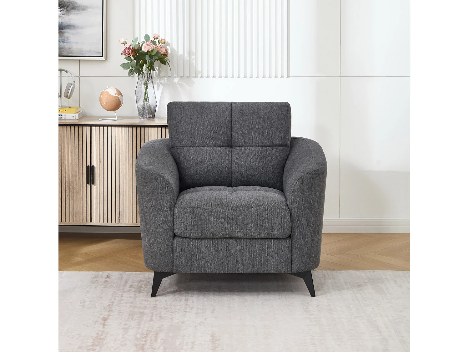 Solna Modern Scandi Style Fabric Living Room Chair
